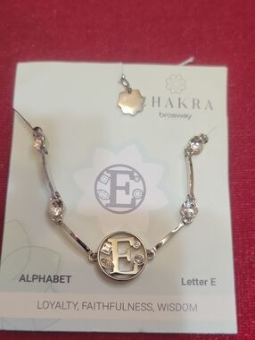 NWT Brosway Italia Chakra Alphabet Letter E Silver Bracelet